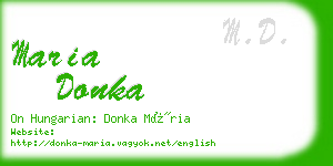 maria donka business card